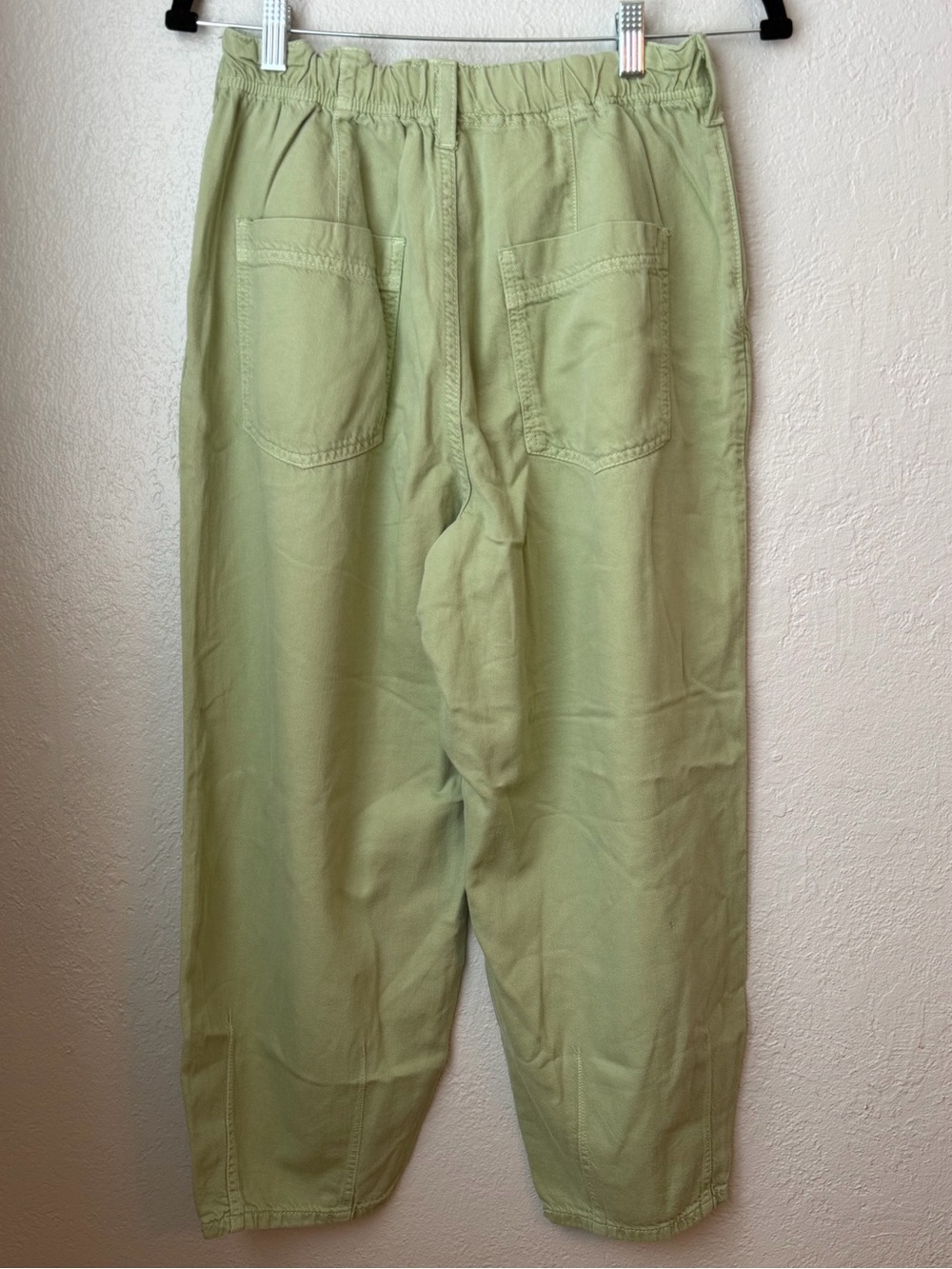 178 Anthropologie Pilcro Relaxed High-Waist Cotton Barrel Pants in Sage Green - Picture 5 of 10